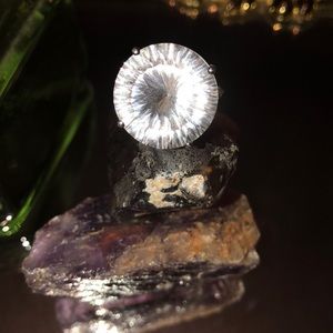 Vintage White quartz sterling ring